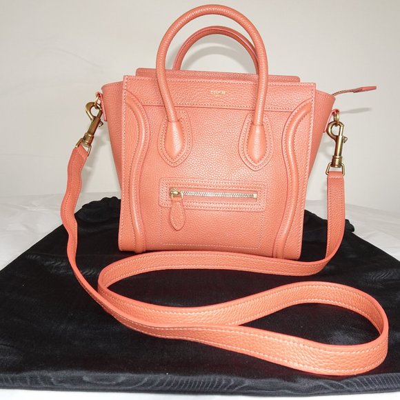 Celine Orange Caviar Leather Nano Shoulder Bag Year 2020 - Picture 1 of 14